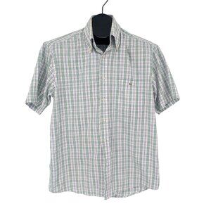 Lacoste Plaid Short Sleeve Button Down Shirt Preppy Ivy League Classic Size 40